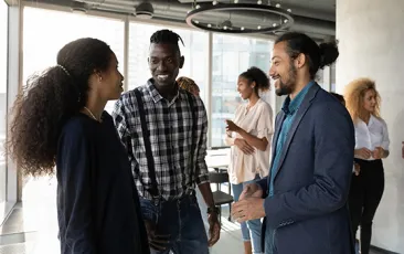 Young coworkers at an office gathering