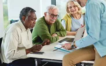 Older learners in computer class
