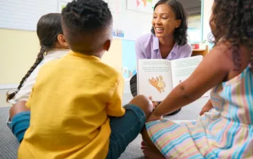 Teacher reading to students