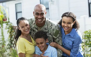 Soldier with family
