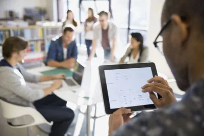 Person using a tablet