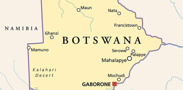 Botswana Political Map