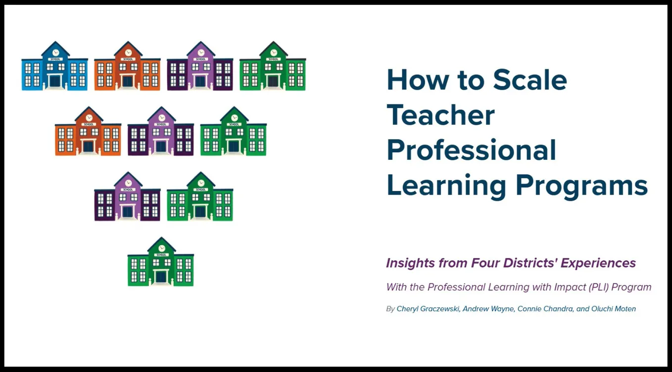 Title page of digital narrative: How to Scale Teacher Professional Learning Programs