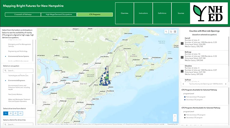screenshot of Mapping Brighter Futures tool