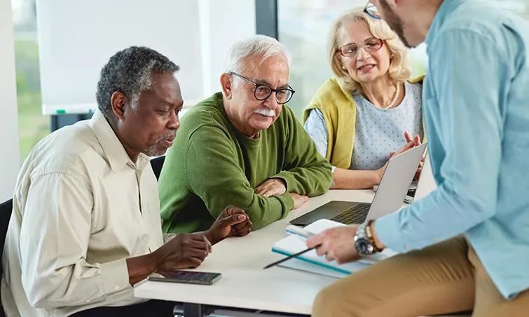 Older learners in computer class