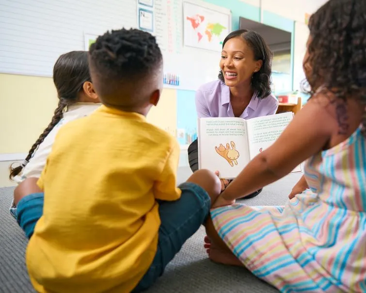 Teacher reading to students