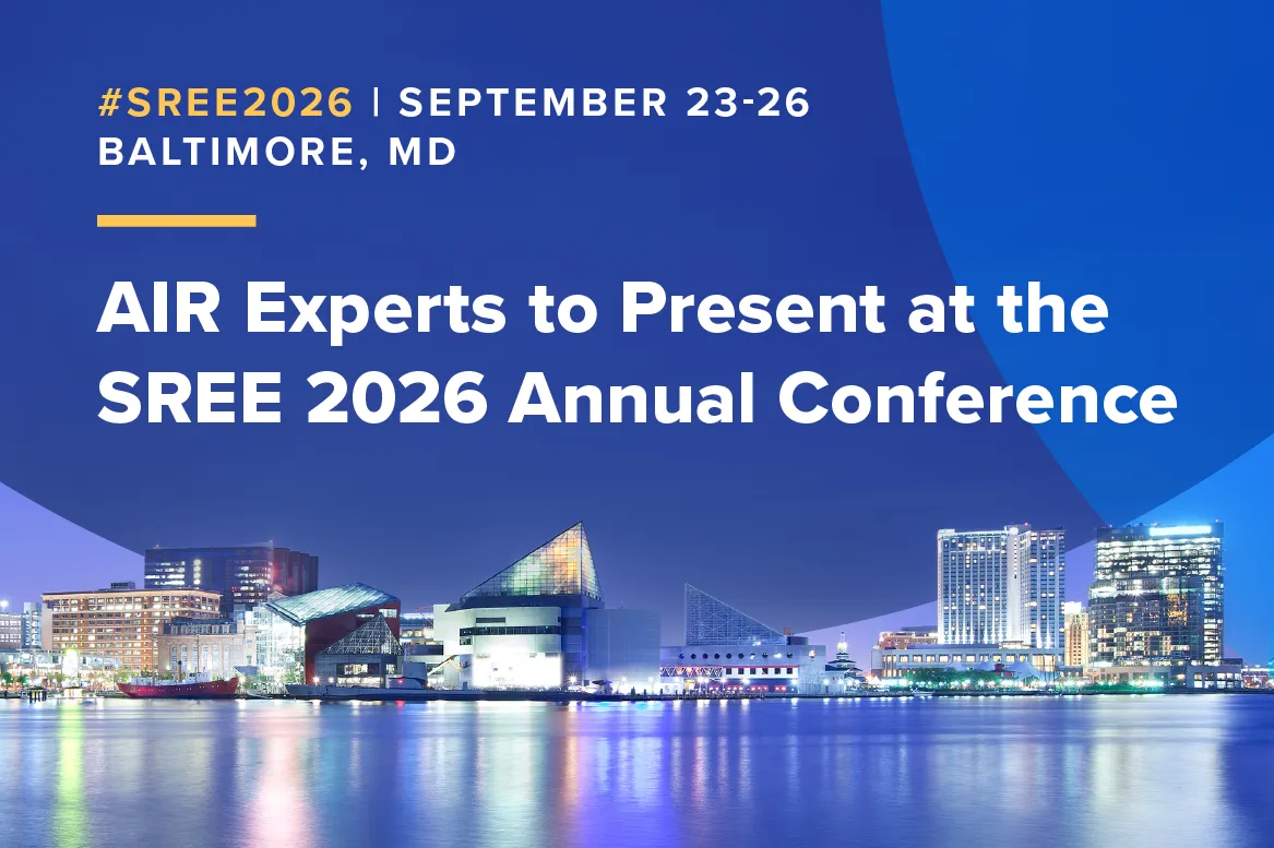 AIR Experts to Present at the SREE 2026 Annual Conference