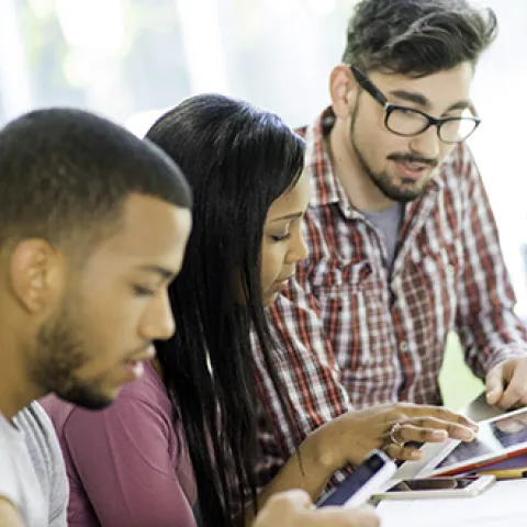 Image of postsecondary students studying together 