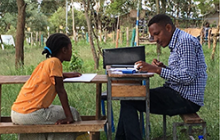 Student and teacher in Ethiopia 