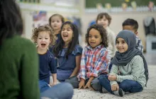 Image of a diverse group of preschoolers 