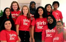Image of girls wearing Girls' Inc. t-shirts