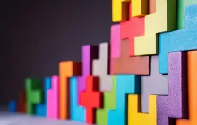 Image of interlocking colorful blocks