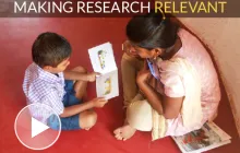 Child learning to read in India