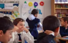 Student laughing 