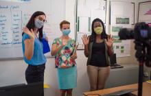 Teachers in masks