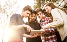 Group of teens outside