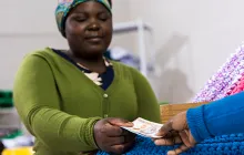 Customer making a cash payment