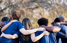 Teens in a huddle