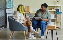 Teenager and counselor