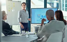Woman giving presentation