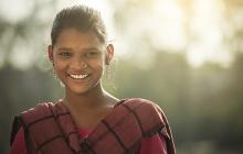 Smiling girl in rural India