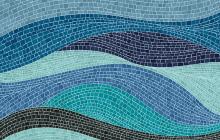 Blue wavy mosaics