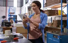 Young woman in factory
