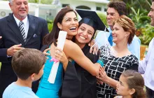 Young Latina woman graduating from college