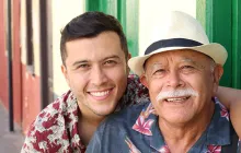Hispanic father and son