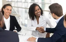 Business meeting with diverse colleagues