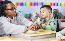 Math teacher and special education student