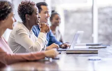 Adult education students in class
