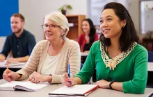 Adult learners in classroom