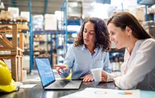 Coworkers in a warehouse