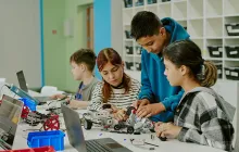 Kids working on a science experiment
