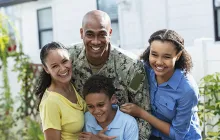 Soldier with family