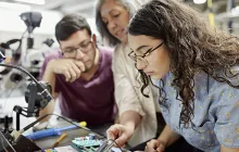 Students working on a tech project