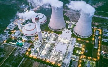 Aerial view of thermal power generation plant