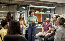 Young coworkers in a laboratory